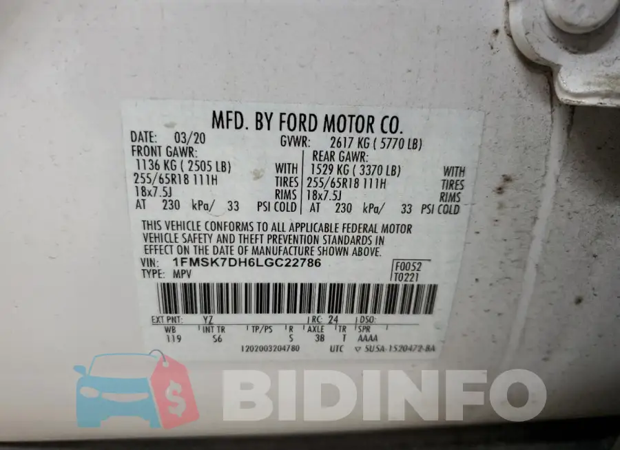 1FMSK7DH6LGC22786 Photo# 13