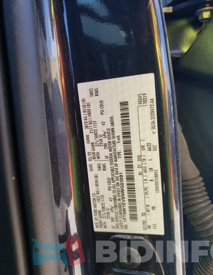 1FT6W1EV8NWG03091 Photo# 13