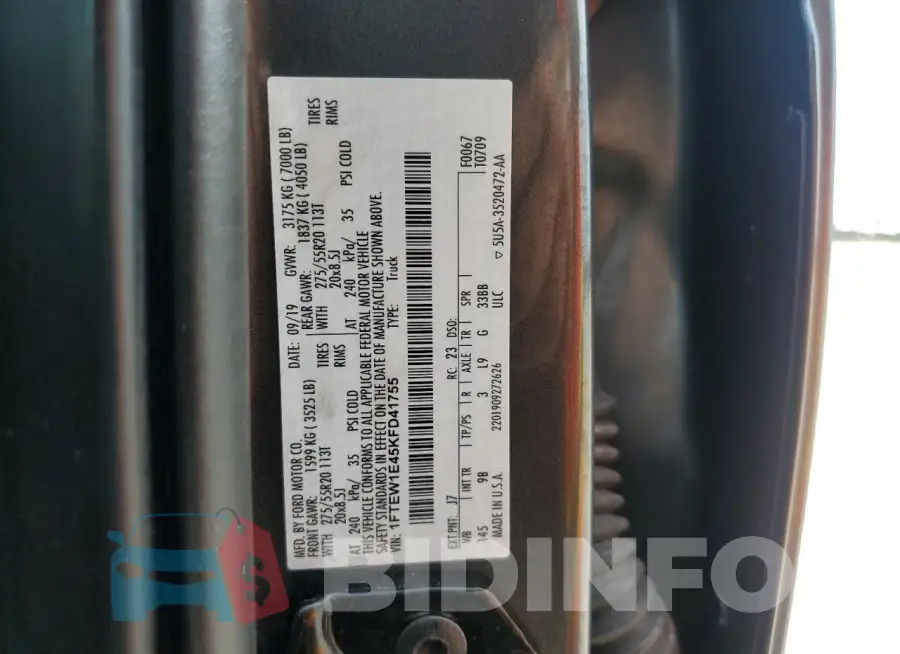 1FTEW1E45KFD41755 Photo# 12