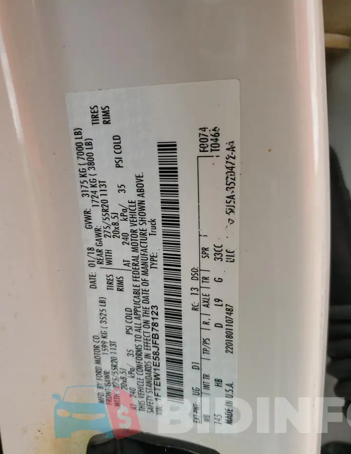 1FTEW1E58JFB78123 Photo# 12