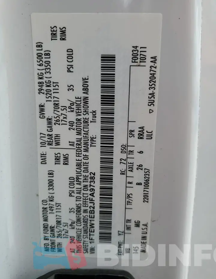 1FTEW1EB2JFA97382 Photo# 13