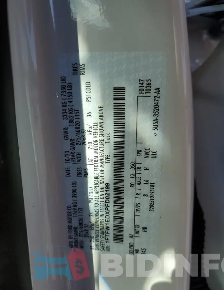 1FTFW1EDXPFD02199 Photo# 12