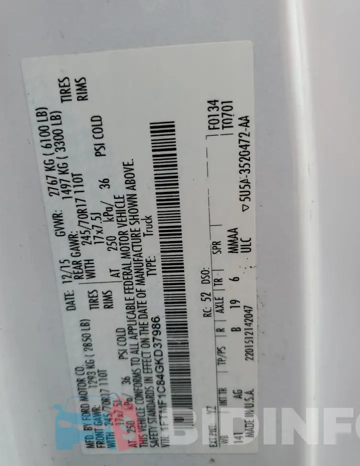 1FTMF1C84GKD37986 Photo# 12