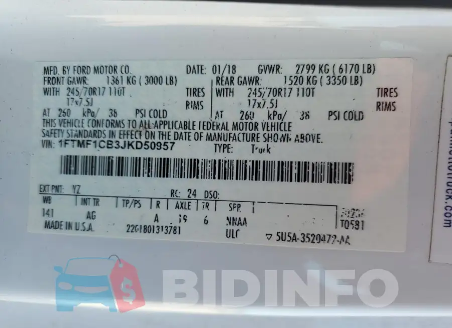 1FTMF1CB3JKD50957 Photo# 12
