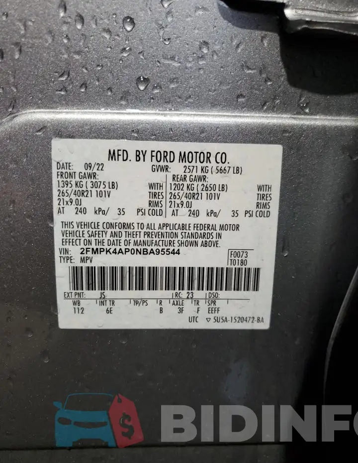 2FMPK4AP0NBA95544 Photo# 14