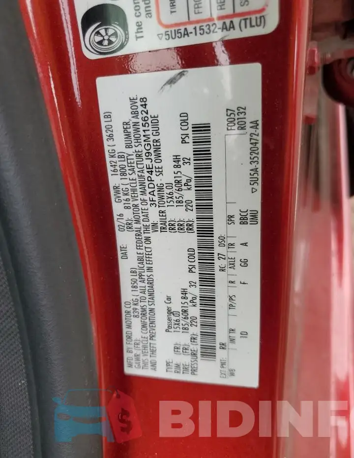 3FADP4EJ9GM156248 Photo# 12