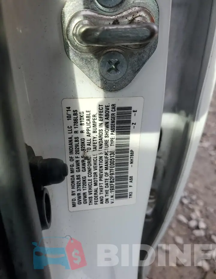 19XFB2F97FE005136 Photo# 12