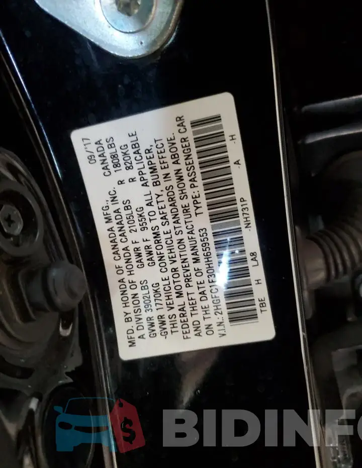 2HGFC1F30HH659553 Photo# 12