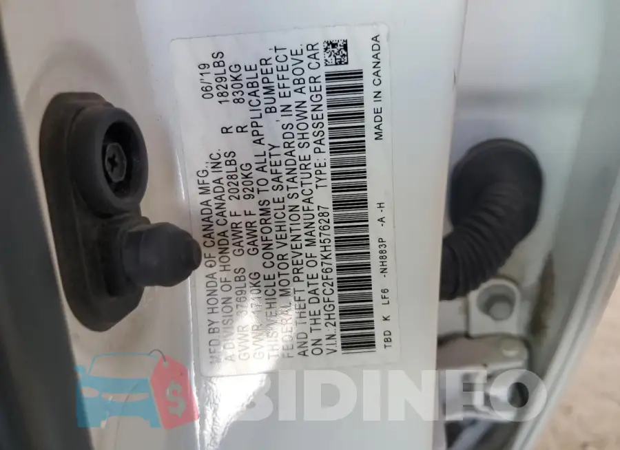 2HGFC2F67KH576287 Photo# 12