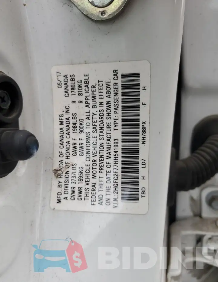 2HGFC2F77HH541993 Photo# 12