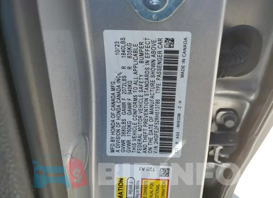 2HGFE2F52RH513786 Photo# 12