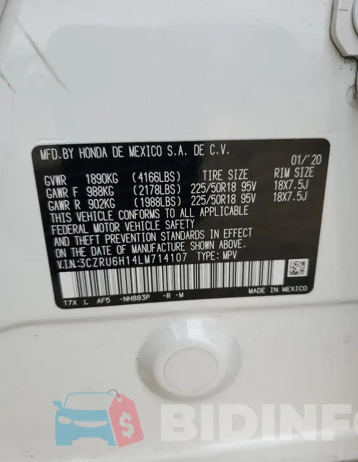 3CZRU6H14LM714107 Photo# 13