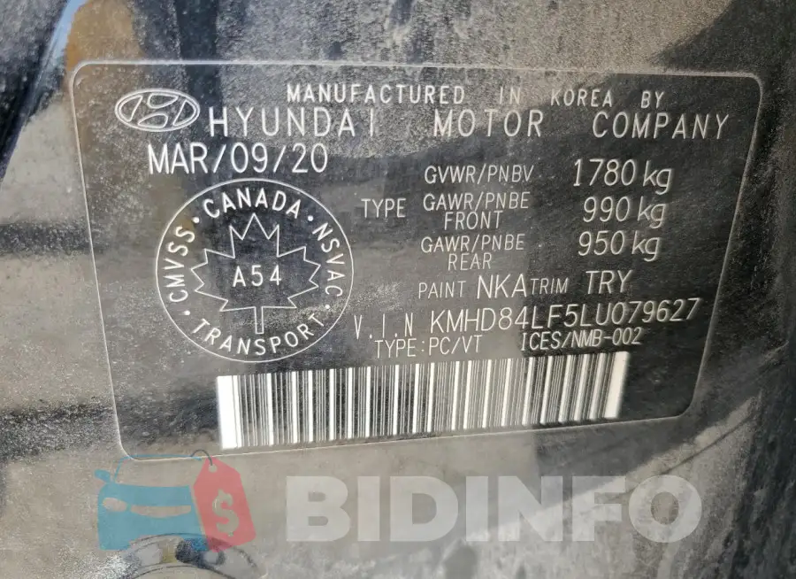 KMHD84LF5LU079627 Photo# 12