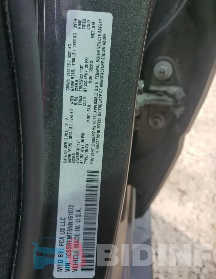 1C6SRFMT6NN161072 Photo# 13