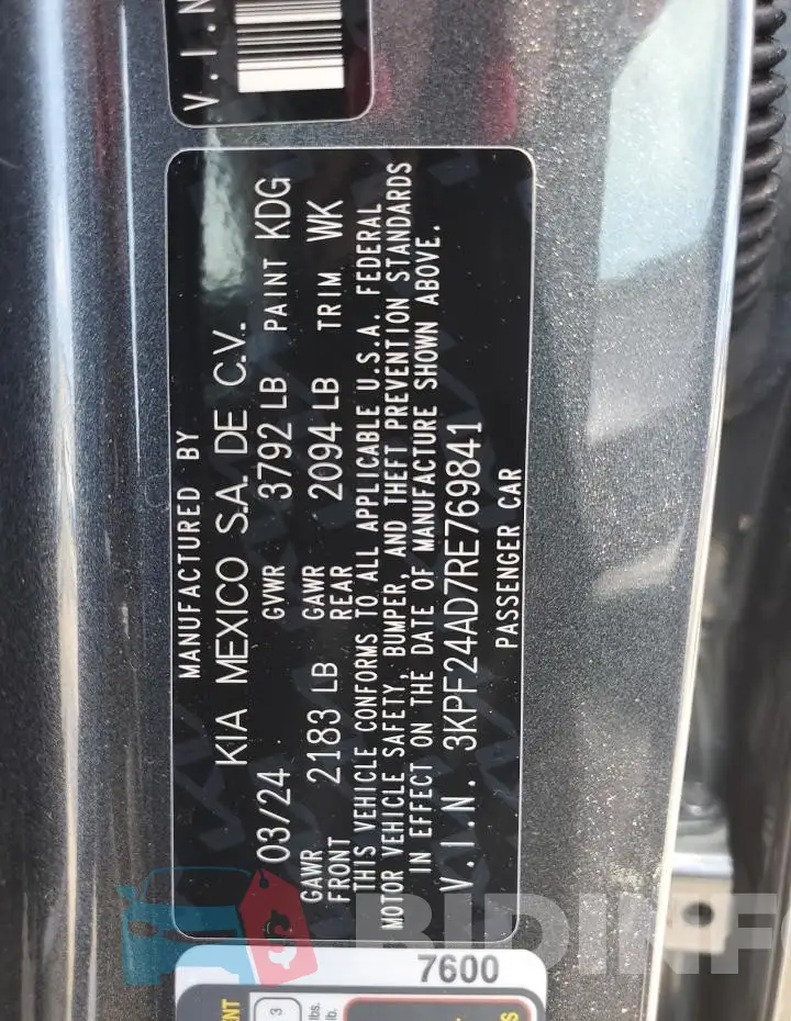 3KPF24AD7RE769841 Photo# 13