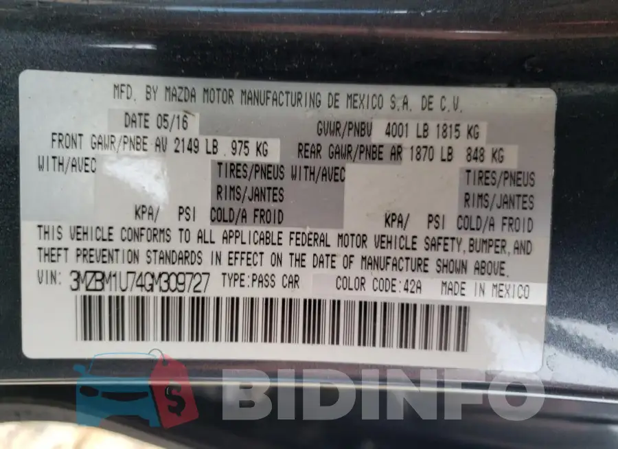 3MZBM1U74GM309727 Photo# 12