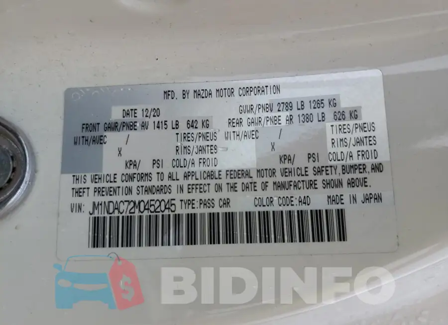 JM1NDAC72M0452045 Photo# 12