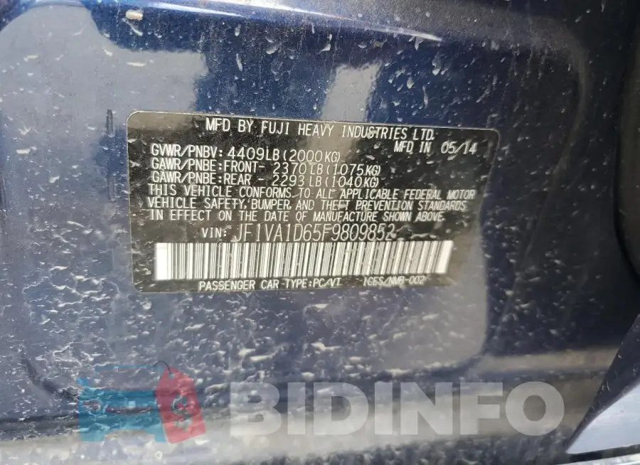 JF1VA1D65F9809852 Photo# 12