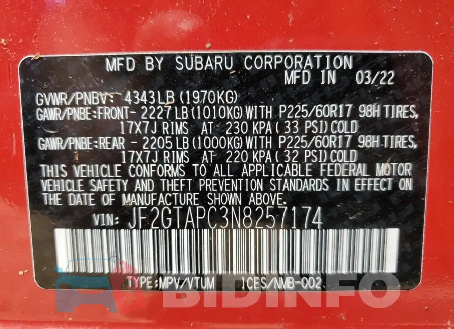 JF2GTAPC3N8257174 Photo# 12