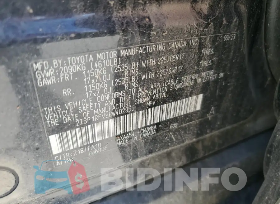 2T3P1RFV8PW402955 Photo# 13