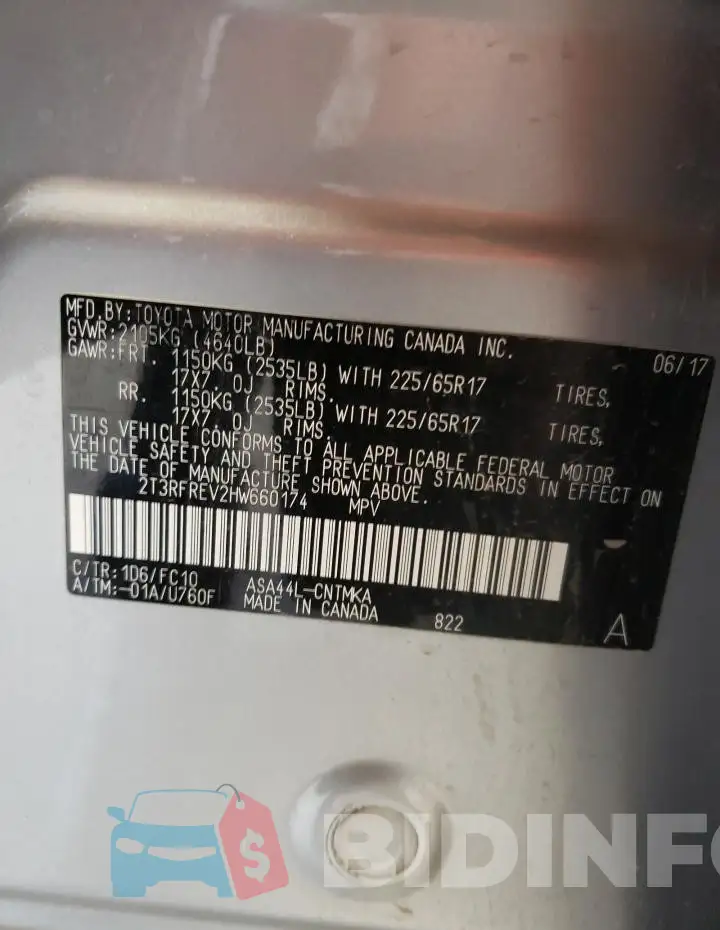 2T3RFREV2HW660174 Photo# 12