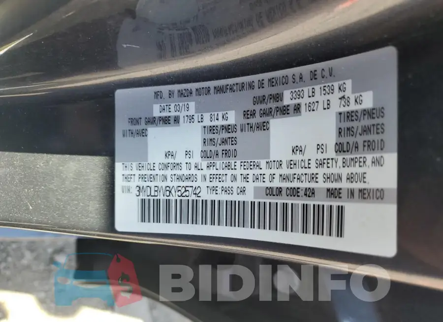 3MYDLBYV6KY525742 Photo# 12