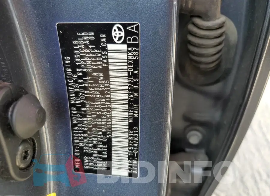 5YFBURHEXGP482185 Photo# 13