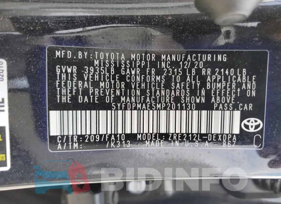 5YFDPMAE5MP201130 Photo# 12