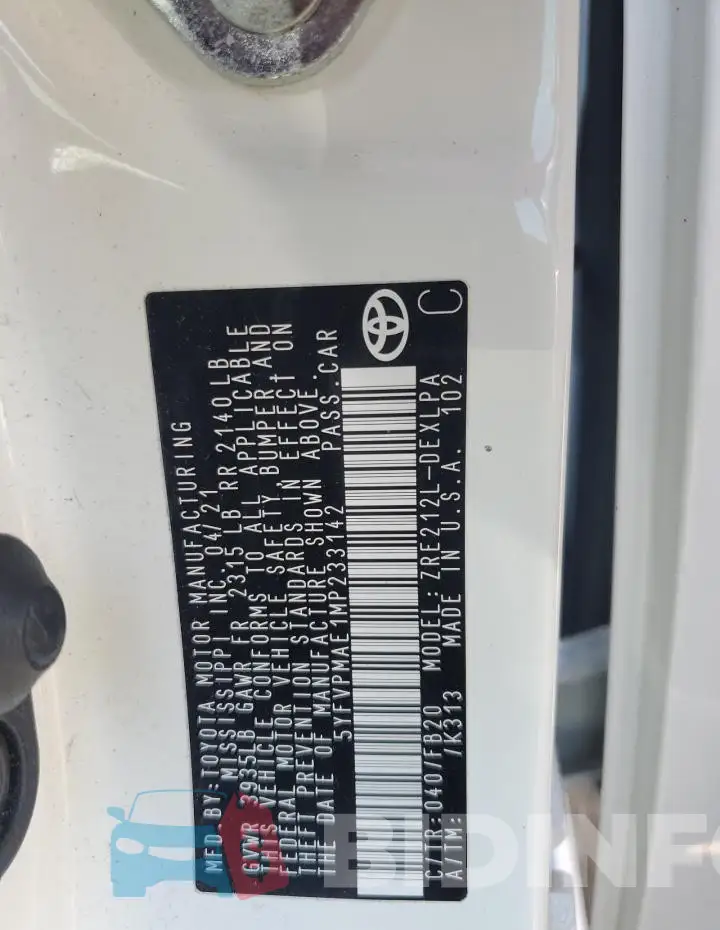 5YFVPMAE1MP233142 Photo# 12