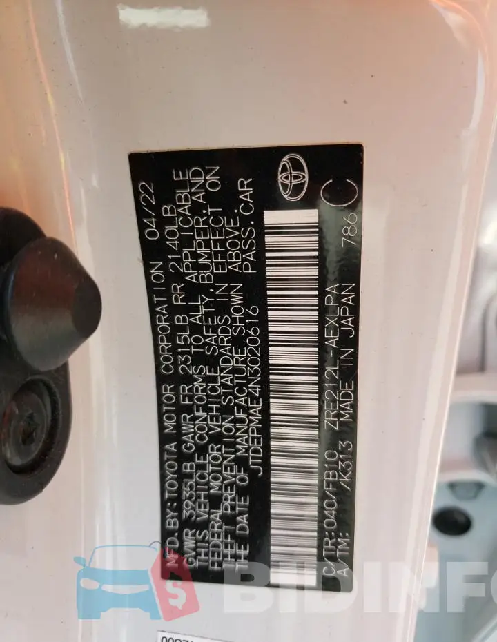 JTDEPMAE4N3020616 Photo# 13