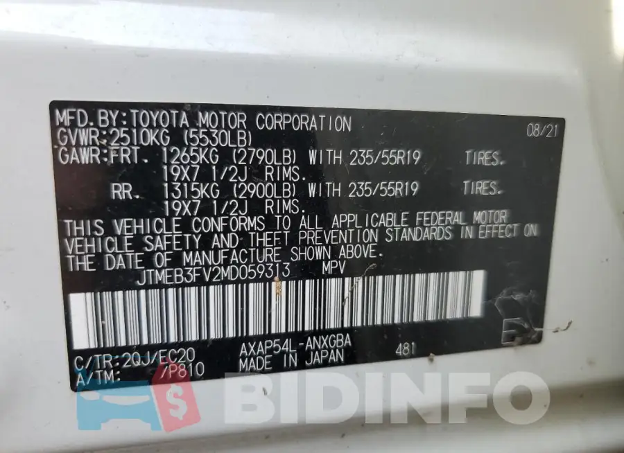 JTMEB3FV2MD059313 Photo# 13