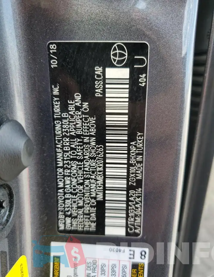NMTKHMBX1KR076263 Photo# 12