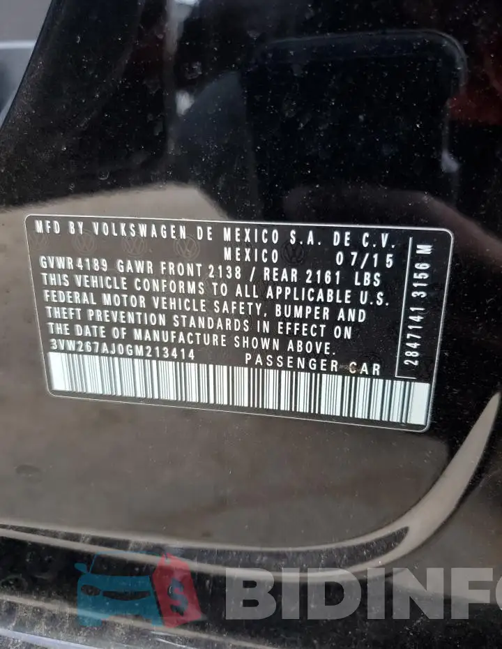 3VW267AJ0GM213414 Photo# 12