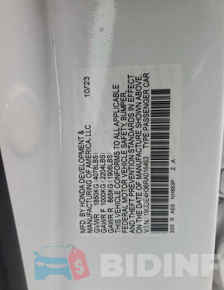 19UDE4H36RA016463 Photo# 12