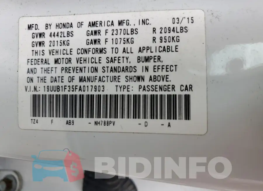 19UUB1F35FA017903 Photo# 13