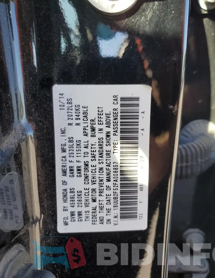 19UUB2F52FA008857 Photo# 13