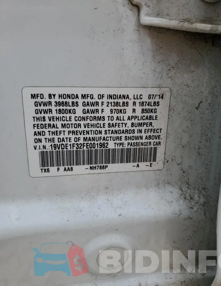 19VDE1F32FE001962 Photo# 12