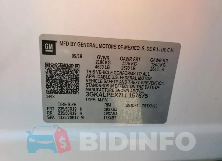 3GKALPEX7LL157675 Photo# 13