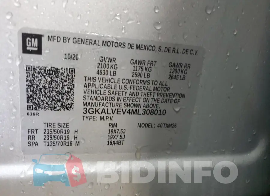 3GKALVEV4ML308010 Photo# 13
