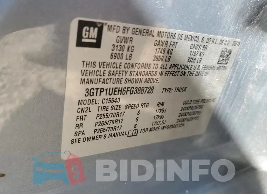 3GTP1UEH6FG388728 Photo# 12