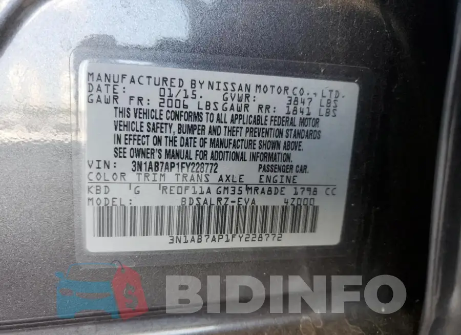 3N1AB7AP1FY228772 Photo# 12