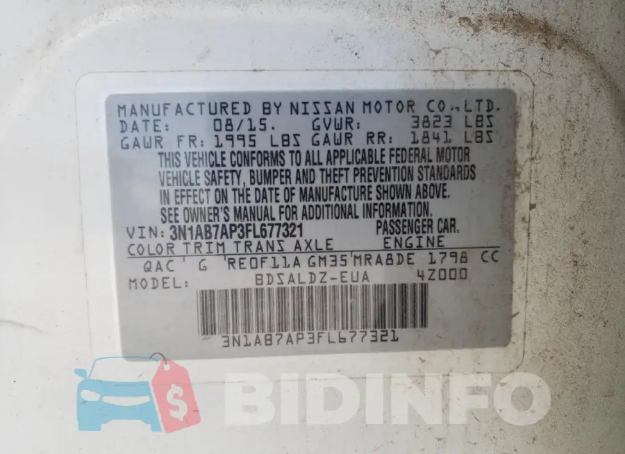 3N1AB7AP3FL677321 Photo# 12