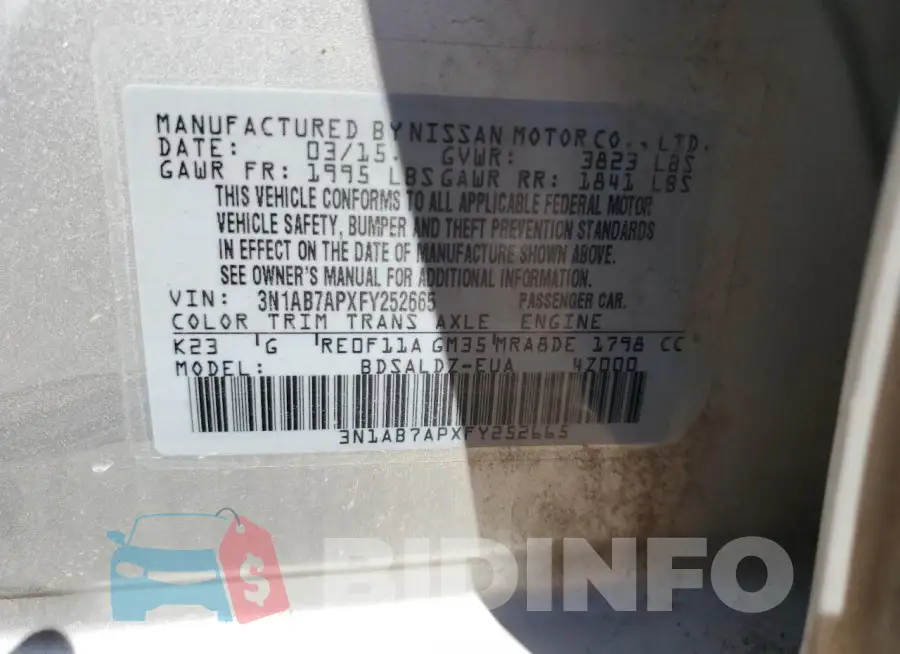 3N1AB7APXFY252665 Photo# 12