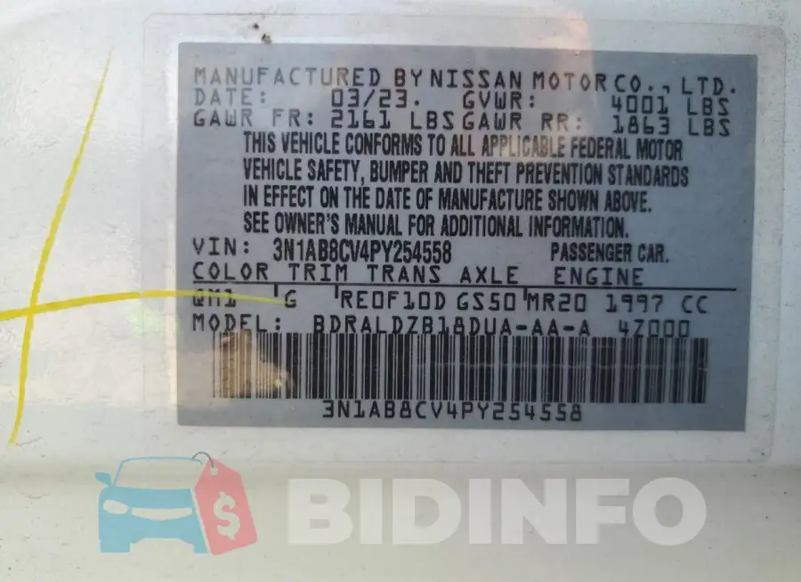 3N1AB8CV4PY254558 Photo# 12