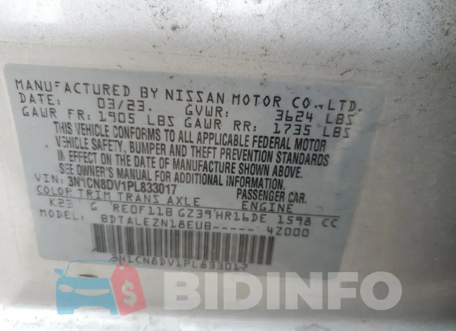 3N1CN8DV1PL833017 Photo# 12