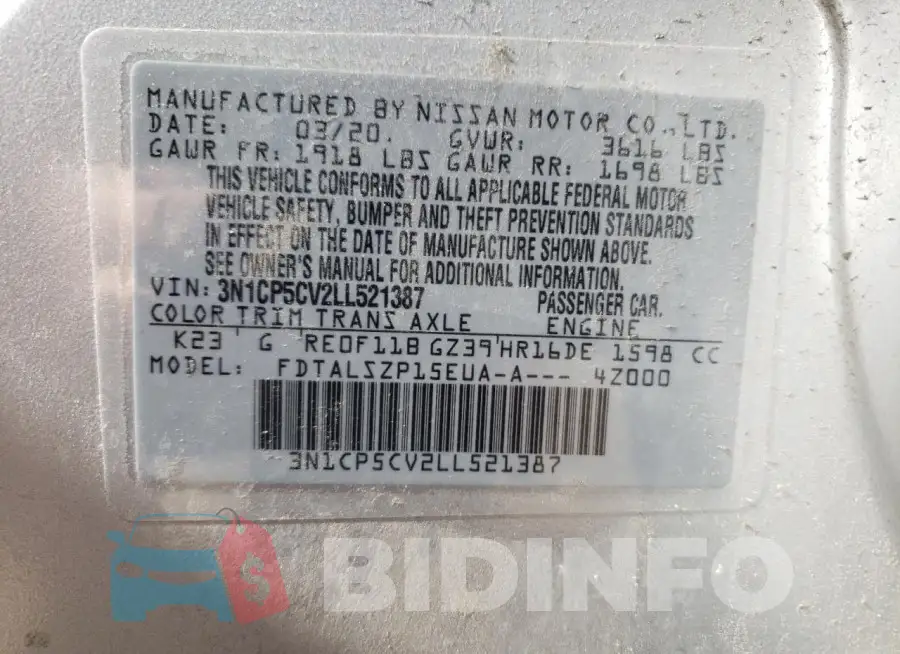 3N1CP5CV2LL521387 Photo# 12