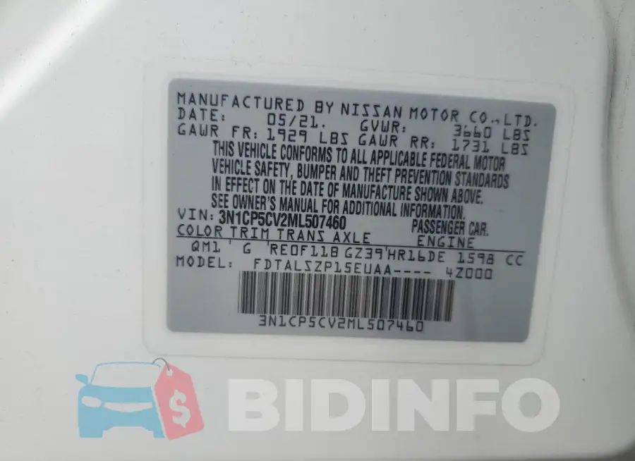 3N1CP5CV2ML507460 Photo# 12