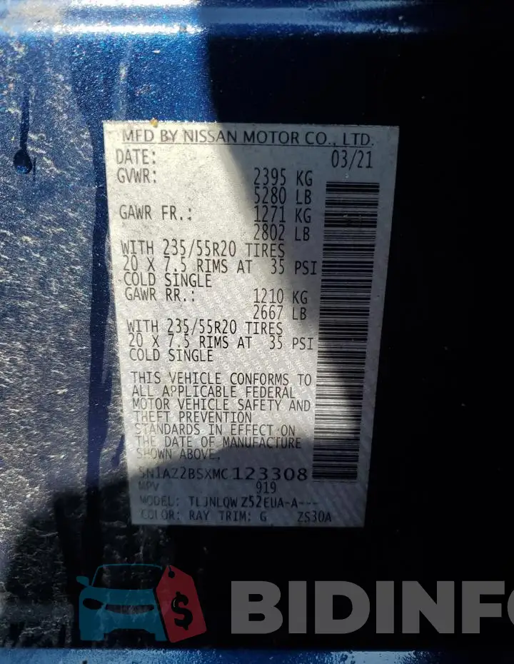 5N1AZ2BSXMC123308 Photo# 12