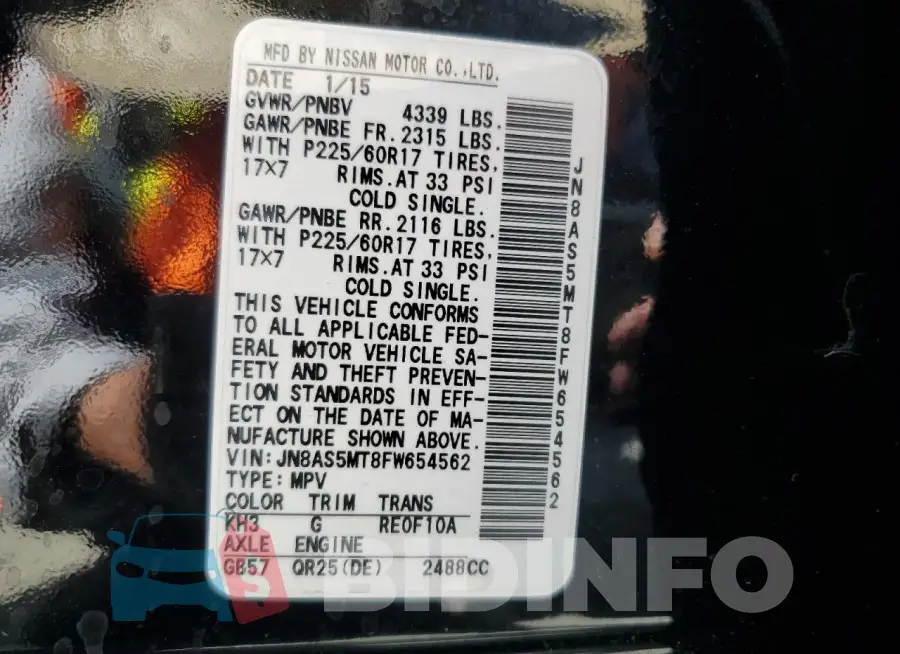 JN8AS5MT8FW654562 Photo# 12