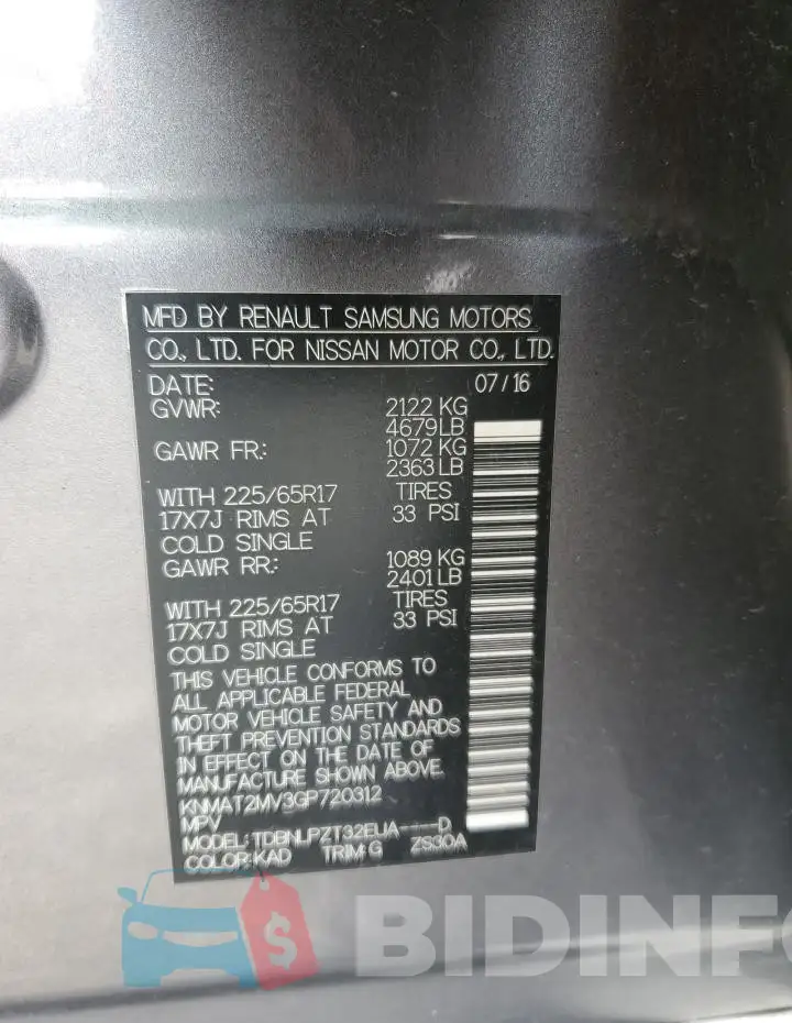 KNMAT2MV3GP720312 Photo# 12